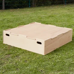 New Sandpit with Stage Lid H40 x W100 x L100cm Outdoor Sand & Water|Shop The Full Range