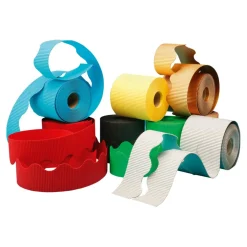 Outlet Scalloped Corrugated Border Rolls Assorted 57mmx15m 5pk Display|Paper & Display Resources