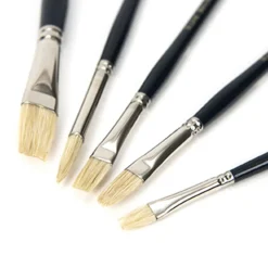 Sale Short Handle Hog Hair Paint Brushes 5pk Paint Pots & Trays|Paint Brushes & Applicators