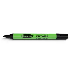 New Show-me® Drywipe Pens, Medium Tip, Black Whiteboards|Markers & Highlighters