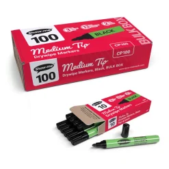 New Show-me® Drywipe Pens, Medium Tip, Black Whiteboards|Markers & Highlighters