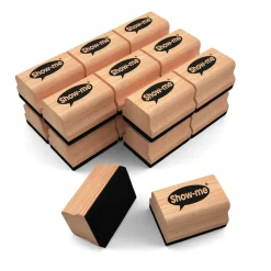 New Show-me Mini Wooden Whiteboard Erasers 30pk Rulers & Erasers
