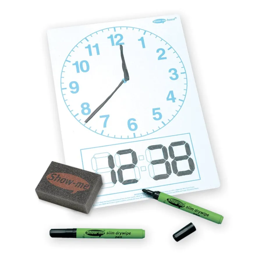 Best Show Me Telling the time Dry Wipe Boards 35pk Money|Time