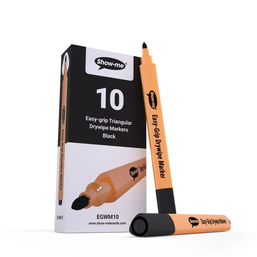 Show-me Triangular Drywipe Whiteboard Markers Blk Pens & Felt-Tips|Whiteboards