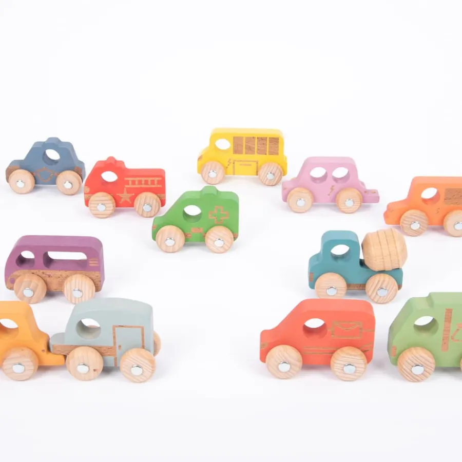 Outlet Small World Rainbow Wooden Community Vehicles Set 12pk Emergency Services|People Who Help Us