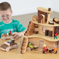 Outlet Small World Rustic Wooden Fairy Tree House Set Construction Sets|Shop The Full Range