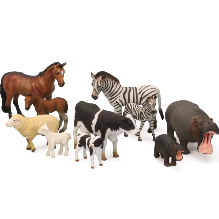 Best Small World Wild & Farm Animals & Young Set 16pcs Animals|Shop The Full Range