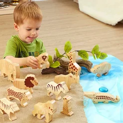 New Small World Wooden Jungle Animals 12pk Shop The Full Range|Animals