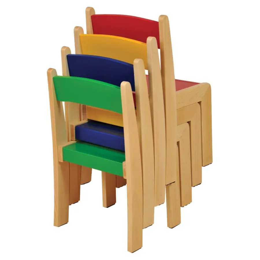 Online Solid Beech Stackable Chairs 4pk Express Delivery Furniture|Tables & Chairs