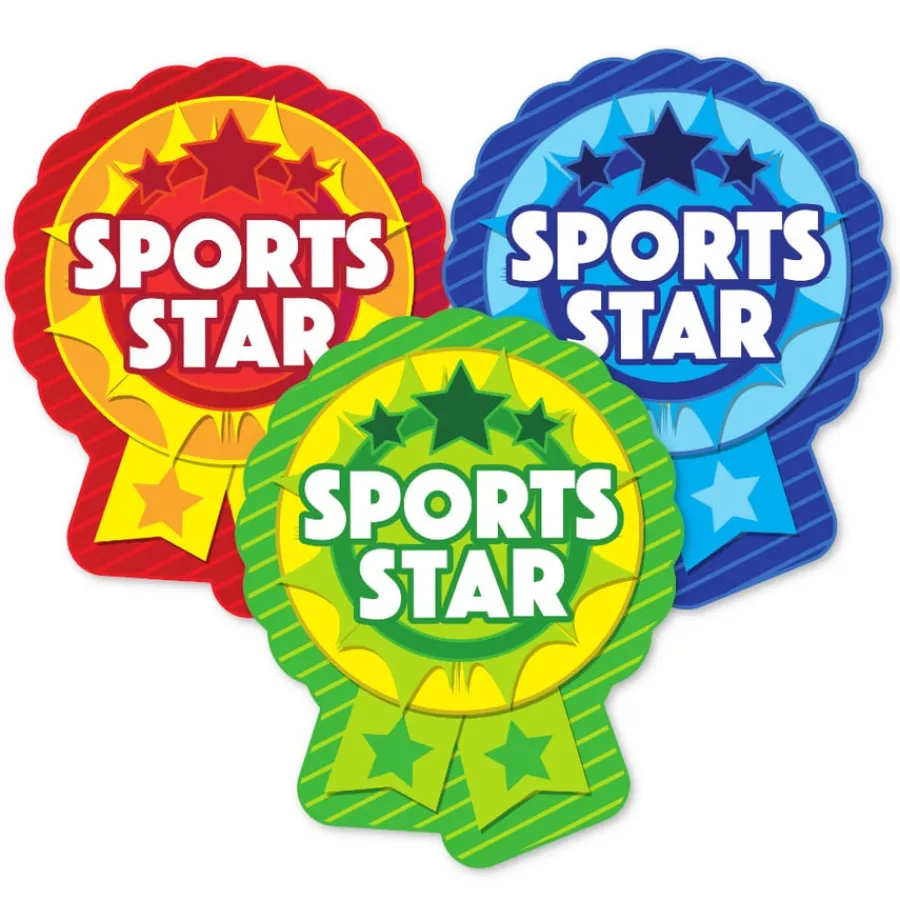 Clearance Sports Day Rosette Stickers 120pk School Sports Day Equipment|Languages Rewards & Stickers