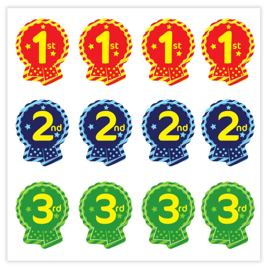 Clearance Sports Day Rosette Stickers 120pk School Sports Day Equipment|Languages Rewards & Stickers