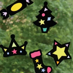 Clearance Stained Glass Christmas Shapes 30pk Festivals & Celebrations