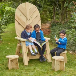 Clearance Storytellers' Wooden Chair and 6 Stools Benches & Picnic Benches|Outdoor Furniture