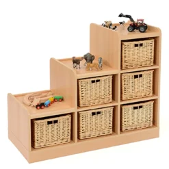 Tiered Storage Units With Wicker Baskets Boxes & Containers|Express Storage