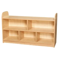 Sale 2 Tier Wide Storage Shelving with Back Maple H710mm Library & Book Storage|Book Storage