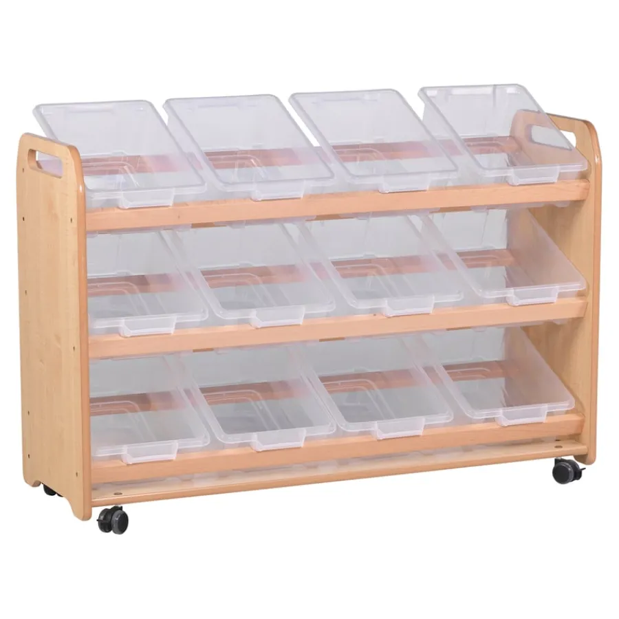 Outlet Tilted Storage Trolley On Wheels 12 Tubs/Baskets Boxes & Containers|Storage & Trolleys