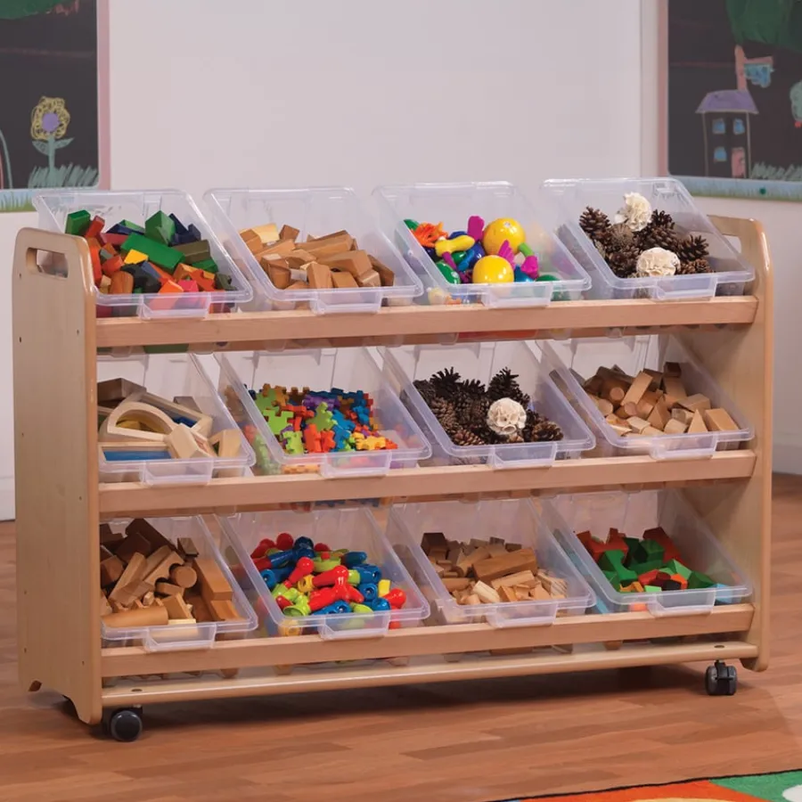 Outlet Tilted Storage Trolley On Wheels 12 Tubs/Baskets Boxes & Containers|Storage & Trolleys