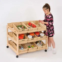 Sale Tilted Wicker Basket Tidy With 18 Baskets Boxes & Containers|Trays & Tray Storage