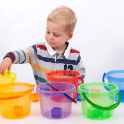 Hot Translucent Colour Bucket Set - 6pk Outdoor Sand & Water|Sand & Accessories