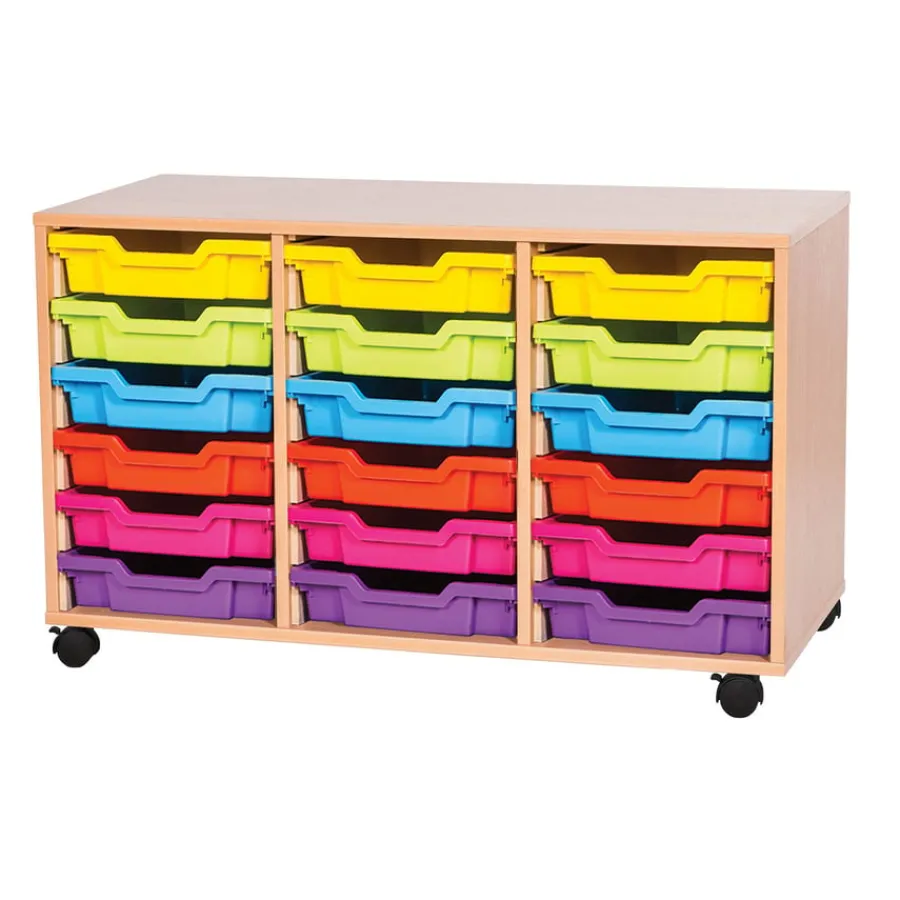Discount 18 Tray Storage Unit with Trays Boxes & Containers|Trays & Tray Storage