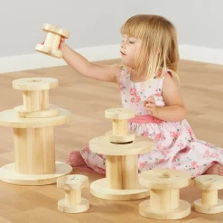 Outlet Assorted Outdoor Wooden Reels 8pk Loose Parts|Building Bricks & Blocks