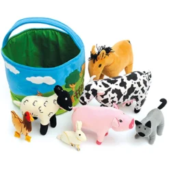 Basket of Soft Farm Animals Language Development|Oracy