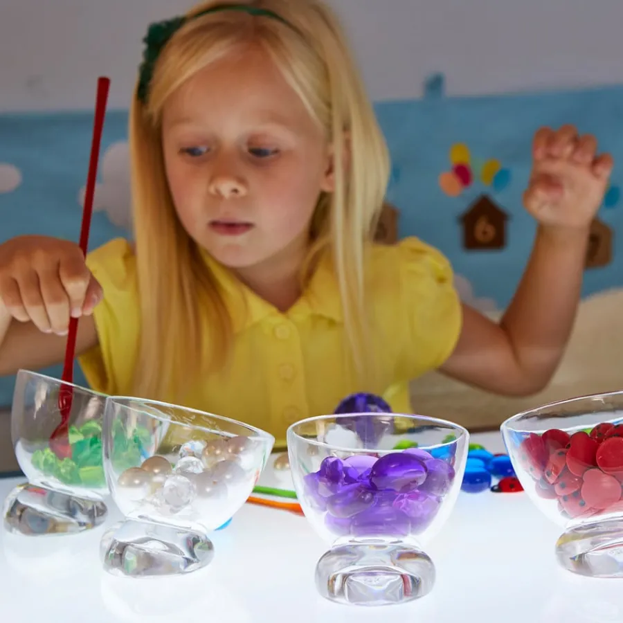New Easy Reach Sorting Sweetie Jar Set Clear 6pcs Tubs & Jars|Sorting & Classification