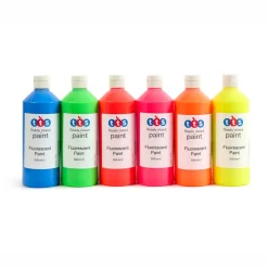 New Fluoro Ready Mixed Paint Assorted 6x500ml Art|Festivals & Celebrations