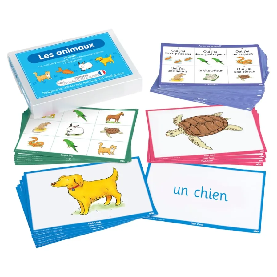 Discount French Animal Names Vocabulary Builder Activity Cards 46pk French|Topics & Cultures