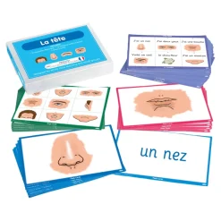 Clearance French Facial Features Vocabulary Builder Activity Cards 46pk French|Topics & Cultures
