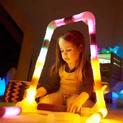 Clearance Glow Cylinder Connectors 18pk Light Up Learning|Sensory Construction