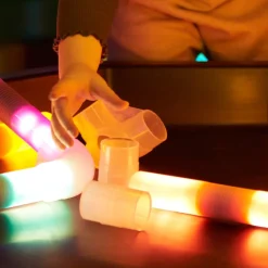 Clearance Glow Cylinder Connectors 18pk Light Up Learning|Sensory Construction