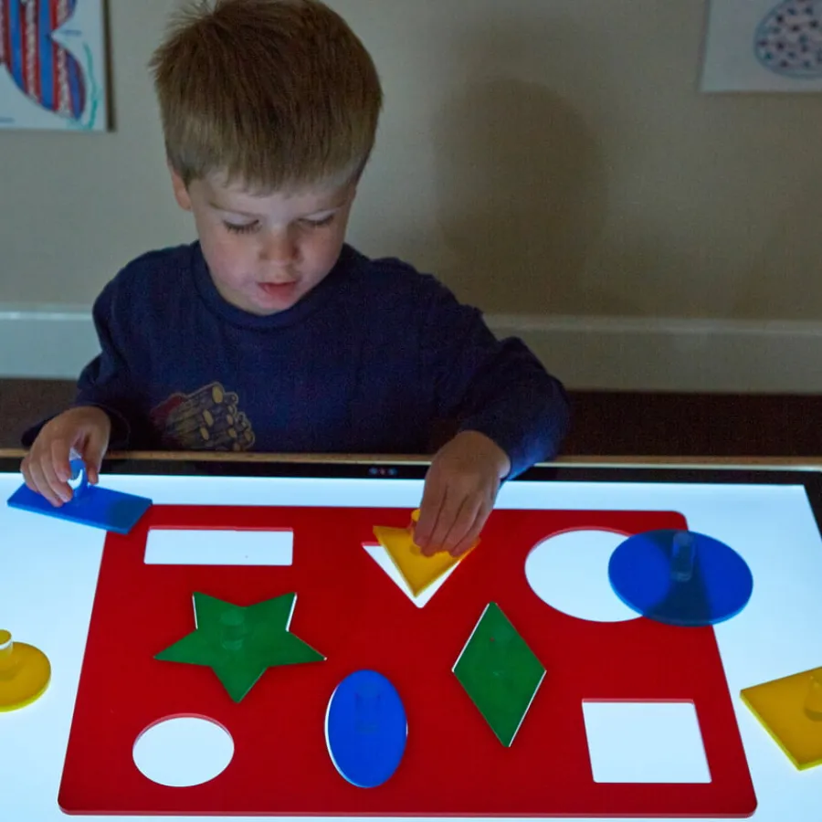 Best Lightbox Acrylic Shape Sorting Board Space, Shape & Measure|Glow Resources