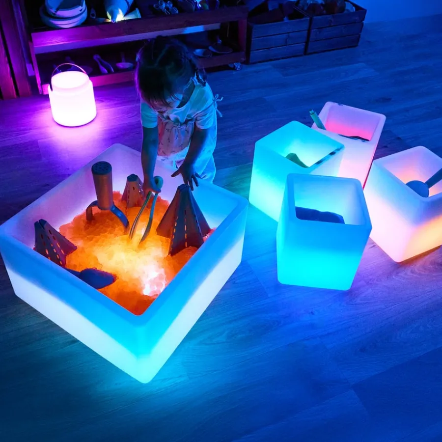 Outlet Light Up Messy Pit Collection & Glow Cubes Outdoor Sand & Water|Trays & Tables
