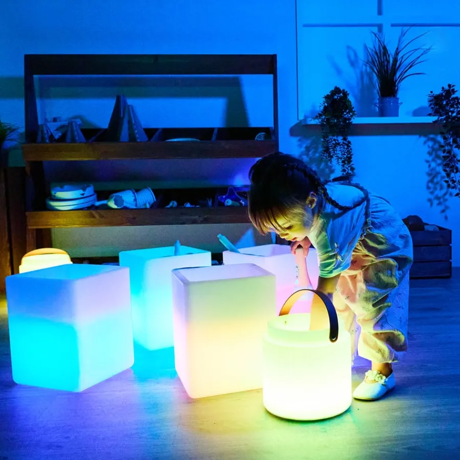 Outlet Light Up Messy Pit Collection & Glow Cubes Outdoor Sand & Water|Trays & Tables