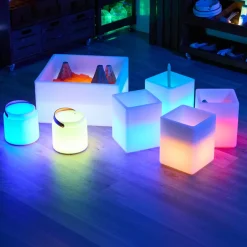 Outlet Light Up Messy Pit Collection & Glow Cubes Outdoor Sand & Water|Trays & Tables