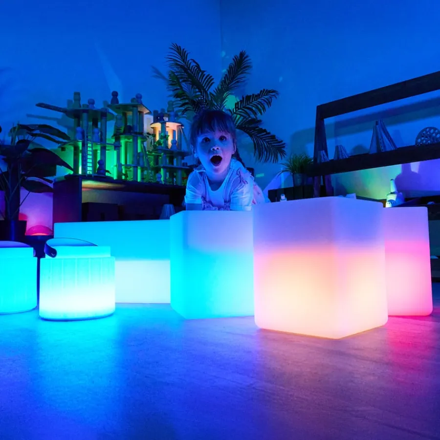 Outlet Light Up Messy Pit Collection & Glow Cubes Outdoor Sand & Water|Trays & Tables