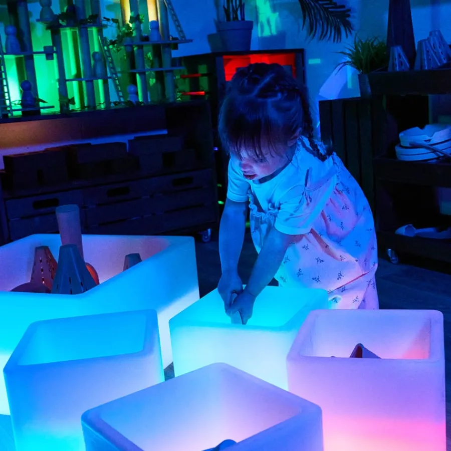 Outlet Light Up Messy Pit Collection & Glow Cubes Outdoor Sand & Water|Trays & Tables