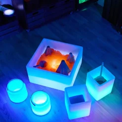 Outlet Light Up Messy Pit Collection & Glow Cubes Outdoor Sand & Water|Trays & Tables