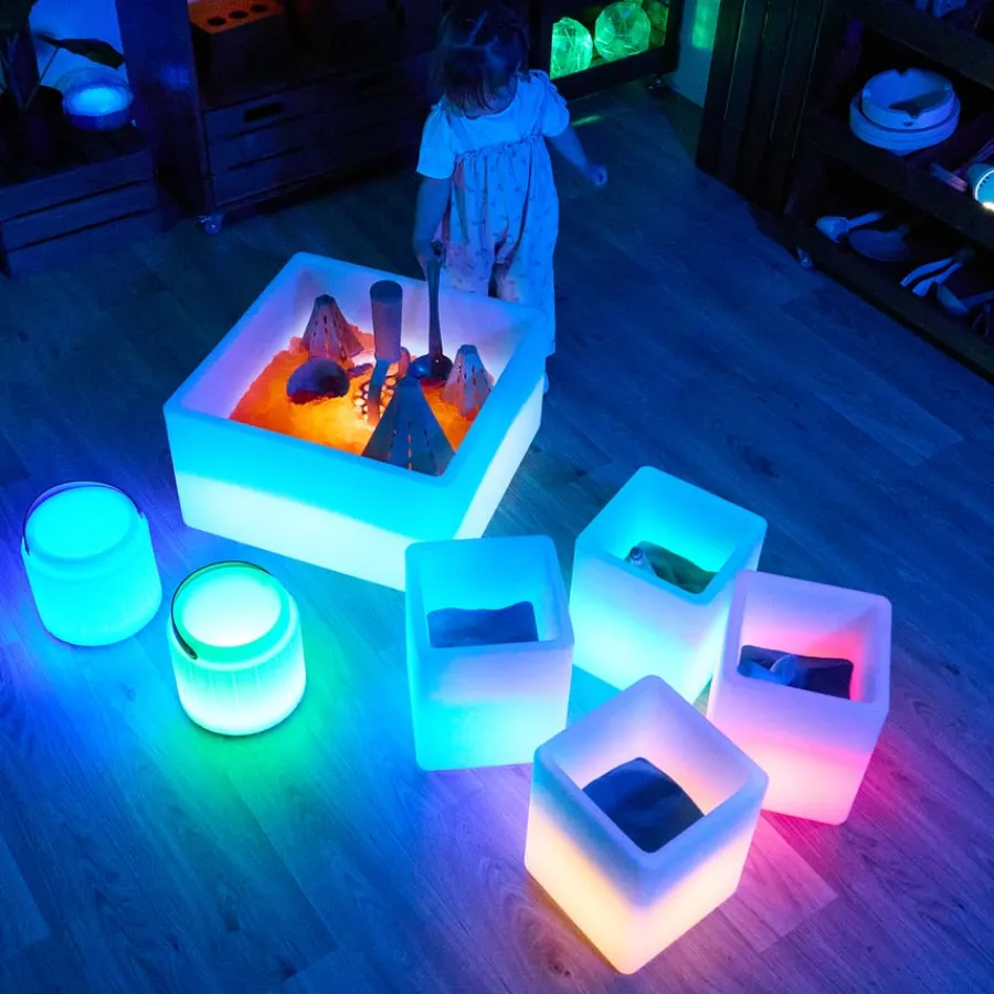 Outlet Light Up Messy Pit Collection & Glow Cubes Outdoor Sand & Water|Trays & Tables