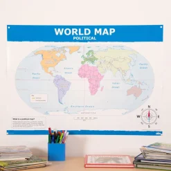 Best Map of the World Political and Physical A1 KS1 Maps & Compasses