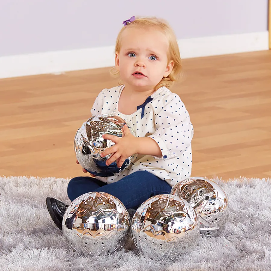 New Marvellous Metallics Silver Sensory Balls 2pk Construction|Construction Sets