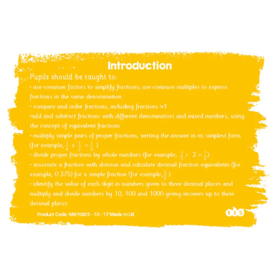 Hot Mastering Fractions Activity Cards Year 6 100pk Fractions, Decimals & Percentages|Fractions