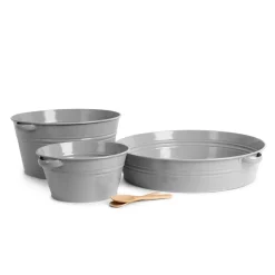 Clearance Messy Play Metal Creative Tubs 3pk Outdoor Sand & Water|Mud Kitchens