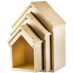 Outlet Nesting Wooden Small World Houses 3pk Animals|Outdoor Small World
