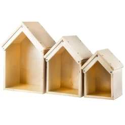 Outlet Nesting Wooden Small World Houses 3pk Animals|Outdoor Small World
