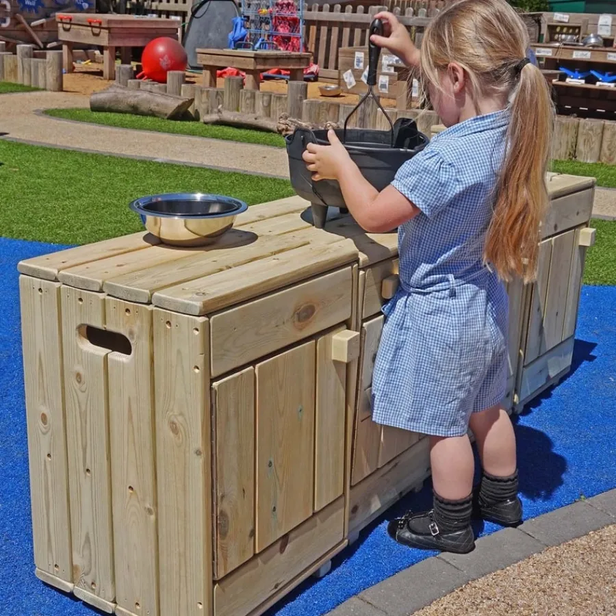 Outdoor Wooden Role Play Kitchen Kitchens & Accessories|Shopping & Food