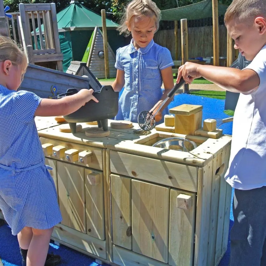 Outdoor Wooden Role Play Kitchen Kitchens & Accessories|Shopping & Food