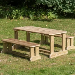 Hot Outdoor Wooden Table & Benches Role Play Furniture & Accessories|Dens & Play Equipment