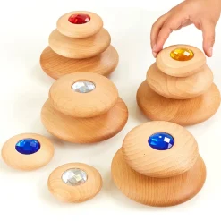 Discount Sensory Wooden Jewel Pebbles 12pk Shop The Full Range|First Construction
